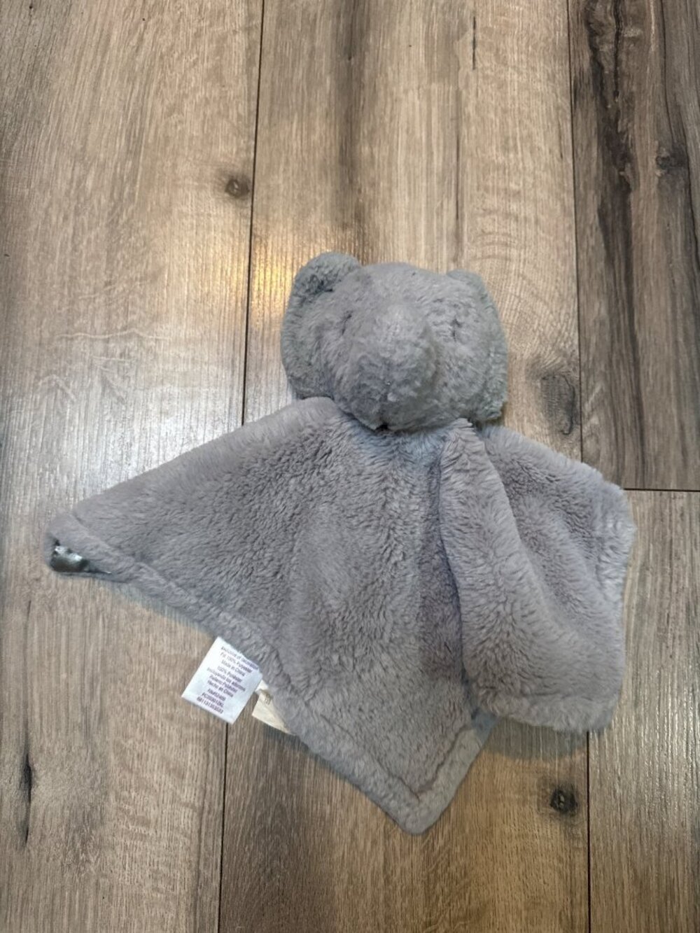 Soft Gray Parents Choice Plush Elephant Lovey Blanket Polka Dot Satin Lining - B